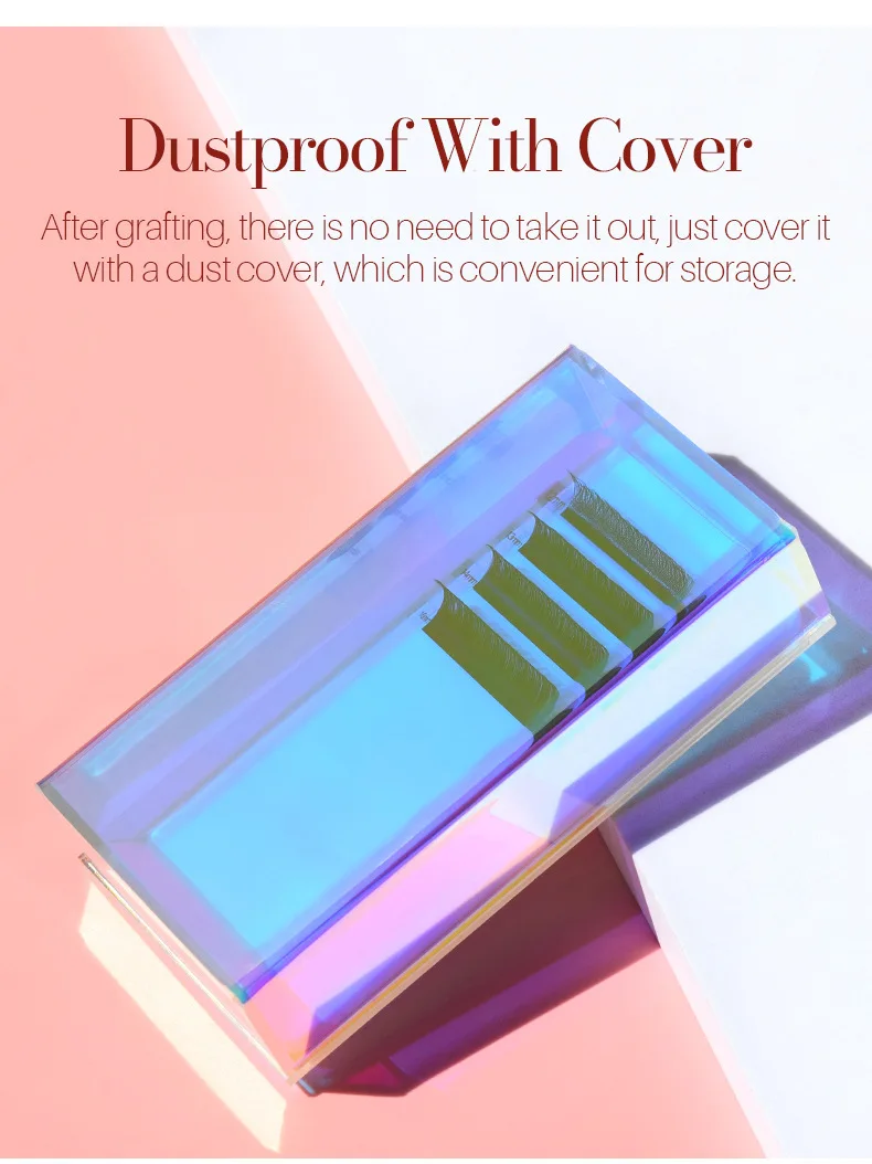 Custom Logo Acrylic Lash Pallet With Cover Eyelash Lash Tile Tray Eyelashes Extensions Tool Hot Selling Eyelash Pallet