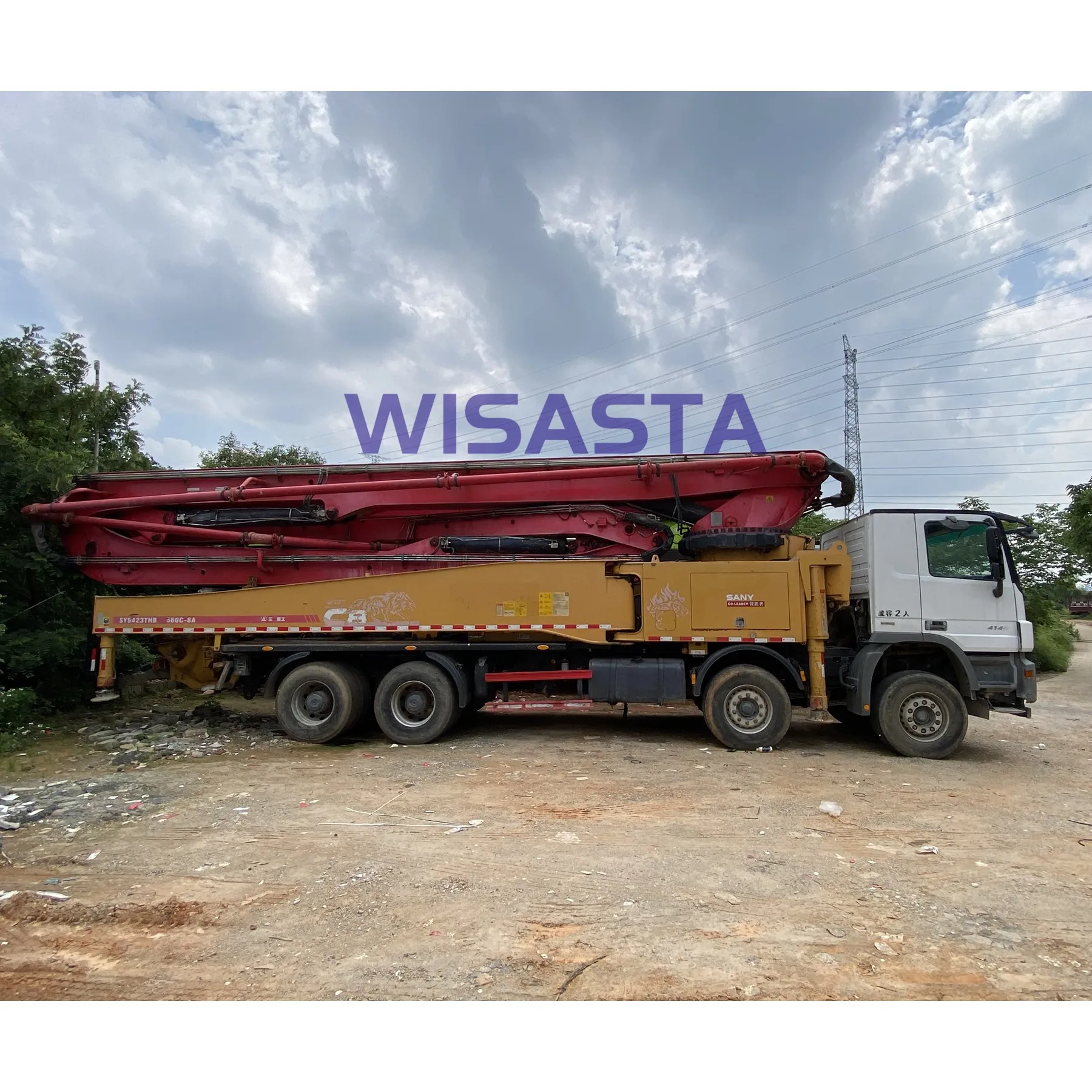 2018 good condition Used Mercedes Pump truck SANY 56M Cement delivery mobile concrete pump truck for sale