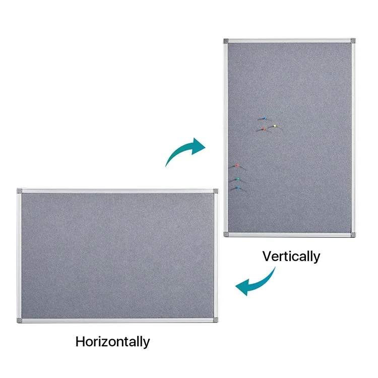 60x45cm wall mounted indoor bulletin board office notice board decoration aluminium frame fabric cork board