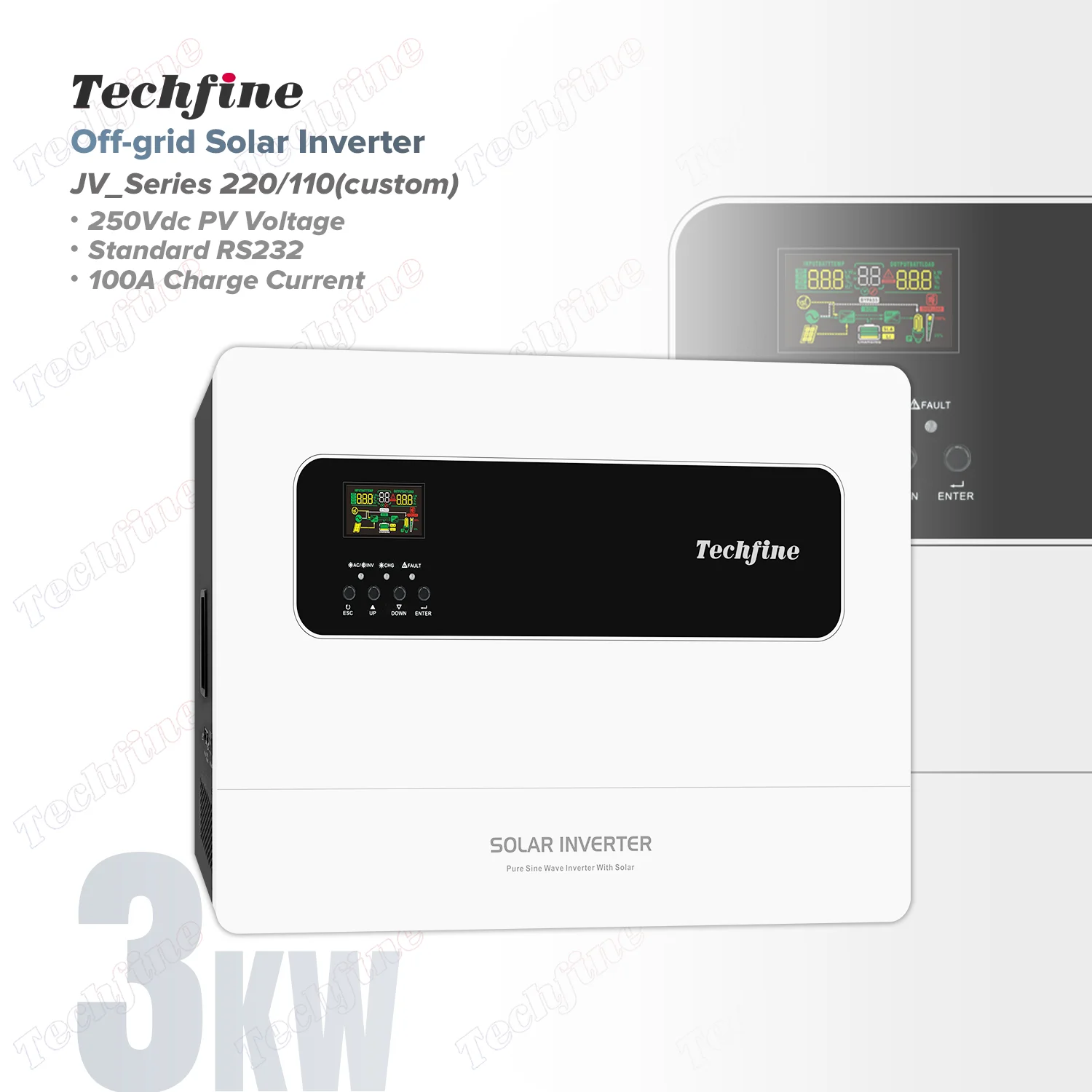 250VDC Высокое напряжение PV 3Kw 3000 Вт низкочастотный инвертор для хранения солнечных батарей 110vac или 220vac встроенный тороидальный трансформатор
