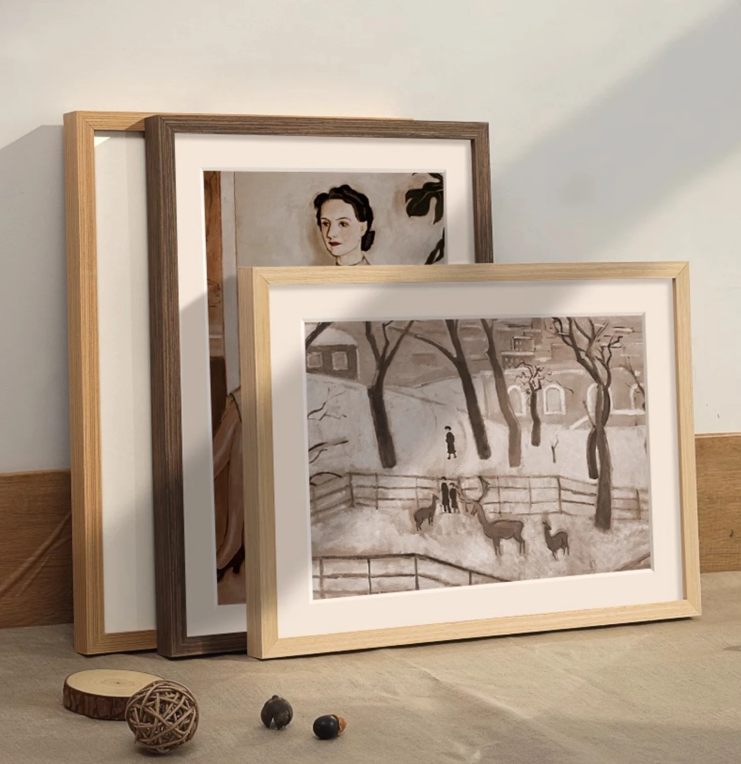 high quality factory wholesale House Decor A4 8x11.5 inches 21x30cm Wall mounted Solid Wood oak picture Photo Frame with mat