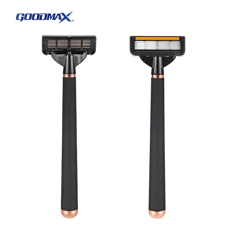 Custom Logo Razor Men Five Blades Safety Razor Metal Handle Shaving Razor