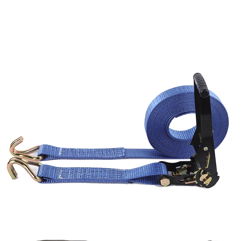 Factory Customizable 2INCH 3TONs Ratchet Tie Downs 10M J-Hook Cargo Lashing Belt Tie Straps Direct from China Manufacturer