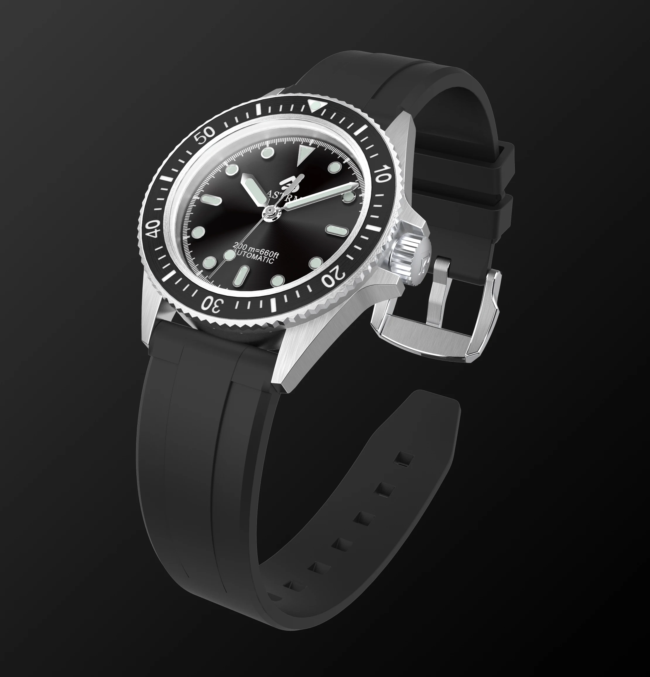 ASTRM Brand NH35 High Quality Strong Luminous Fashion Luxury Silicone Strap 20ATM Waterproof Men Automatic Watch