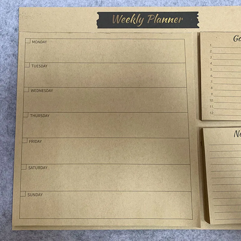 Promotional Customizable Printing Eco Friendly Stationery Paper A5 A4 A6 Size To Do List Weekly planner Notepad