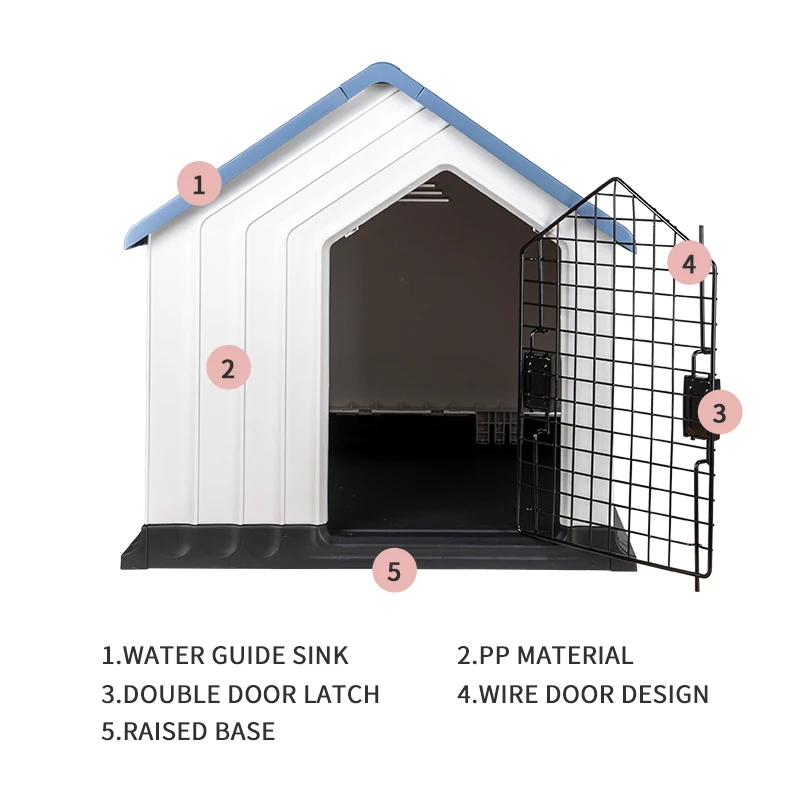 All Seasons Indoor Outdoor Dog House Breathable and Washable Plastic Cats or Dogs Kennel Pet Cages & Houses