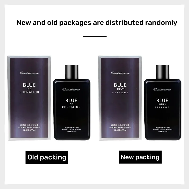 420 ML Cologne Fragrnace Blue Perfumed Shower Gel Cleanse Soothing Long Lasting Fragrance Fresh and Cool Bath Gel