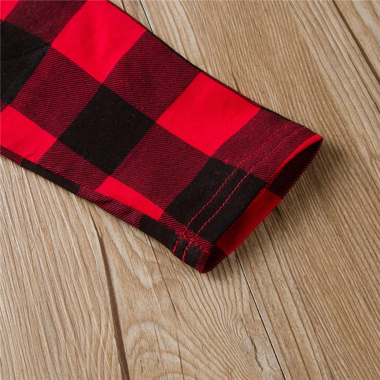 Wholesale children boutique clothing baby clothes Red black Grid top+ Leather skirt +hairband 3pcs girl clothes set