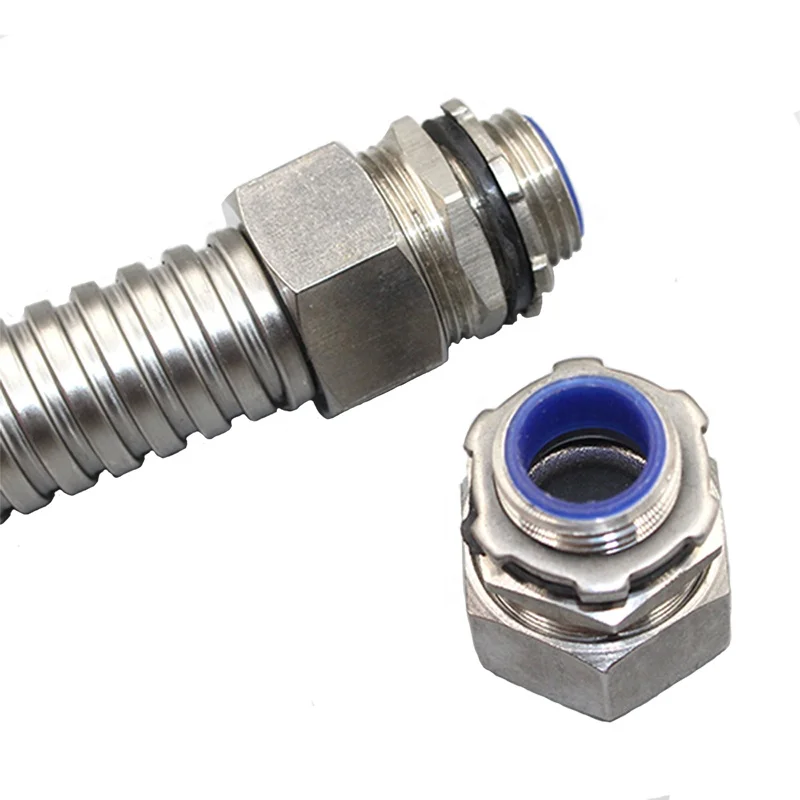 Hot Sale SS316 25MM M thread Flexible Conduit Adapter Connector Liquid Tight Flexible Pipe Connector