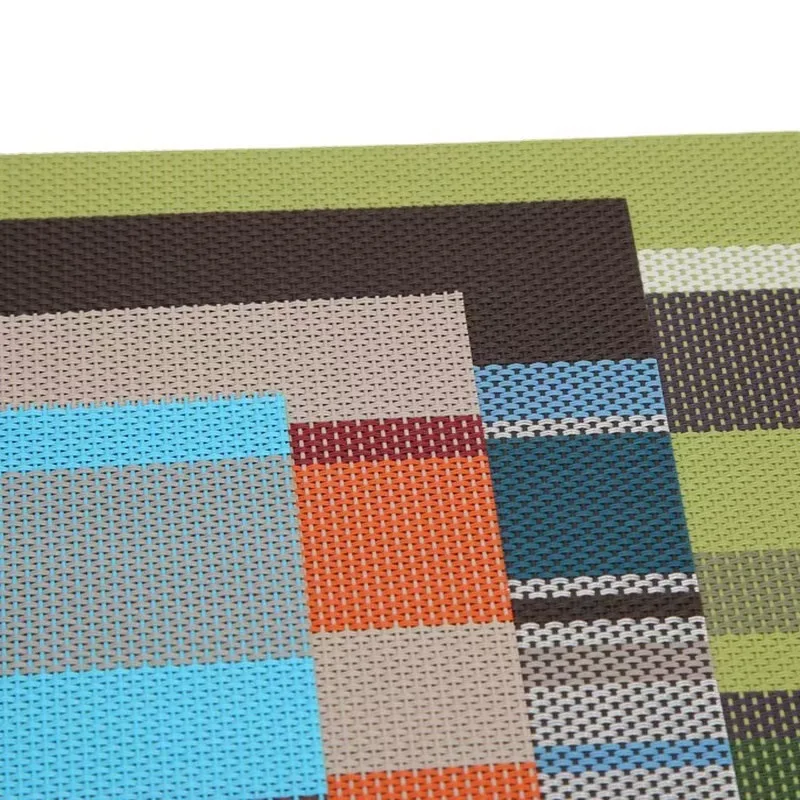 Rectangle Custom Plates Mats PVC Placemat Table Mat Dining Table Plastic Vinyl Woven Placemat For Restaurant Luxury Designs