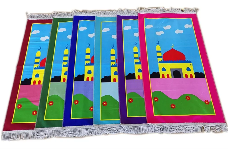 Carpets Manufacturer in Turkey Sajadah Muslim Prayer Rug Praying Mat Islamic Velvet Chenille Prayer Rug Kids Prayer Mat