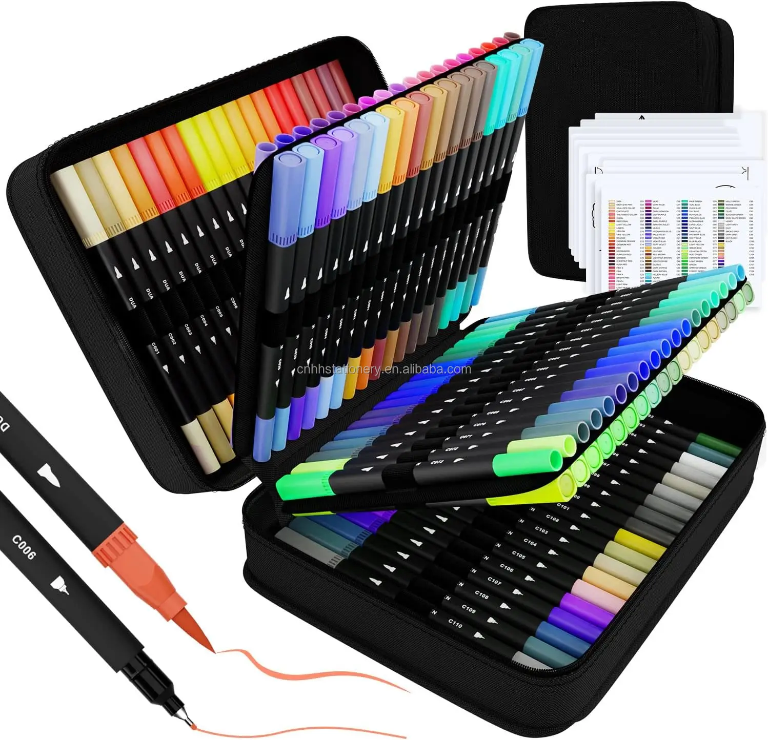 24 Colors Dual Tip Brush Pens 24/48/60/72/100 Art Markers Brush Tip Watercolor Pen Set Dual Tip Brush Art Marker