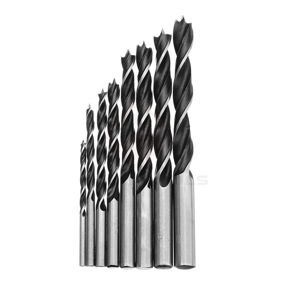 Quick Change Hex Shank Brad Point Drill Bit Double Groove Three-Pointed Wood Drill Bit