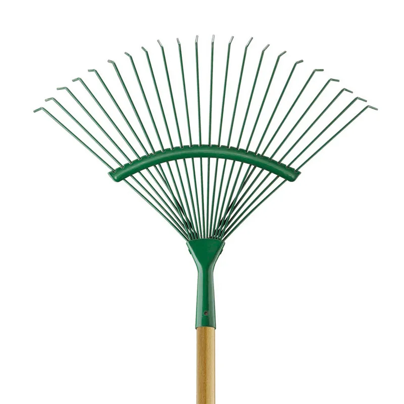 Factory supply gardening hand tools 22 teeth metal garden rake High-carbon steel landscape and lawn grass rake wholesale
