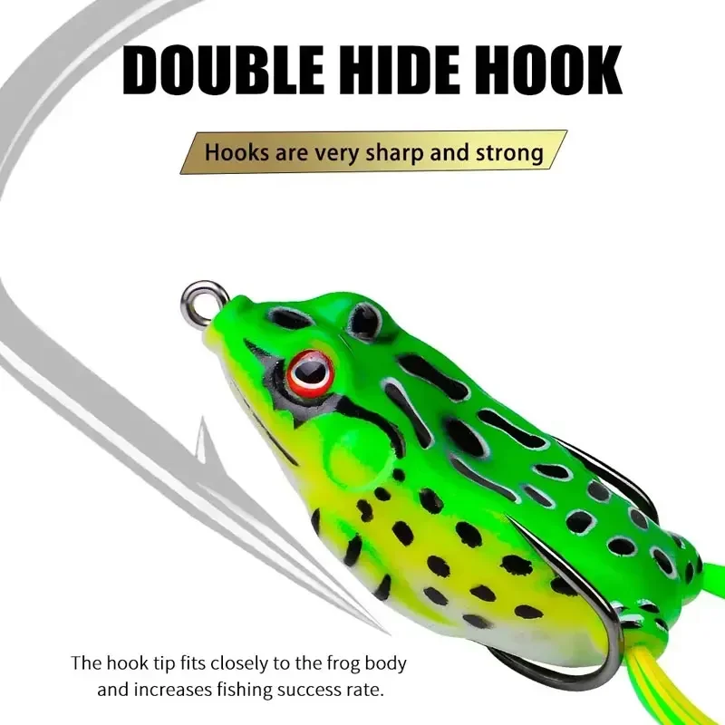 5pcs 5g 8g 12g Frog Lure Soft Tube Bait Plastic Fishing Lure with Fishing Hooks Topwater Ray Frog Artificial 3D Eyes Crankbait