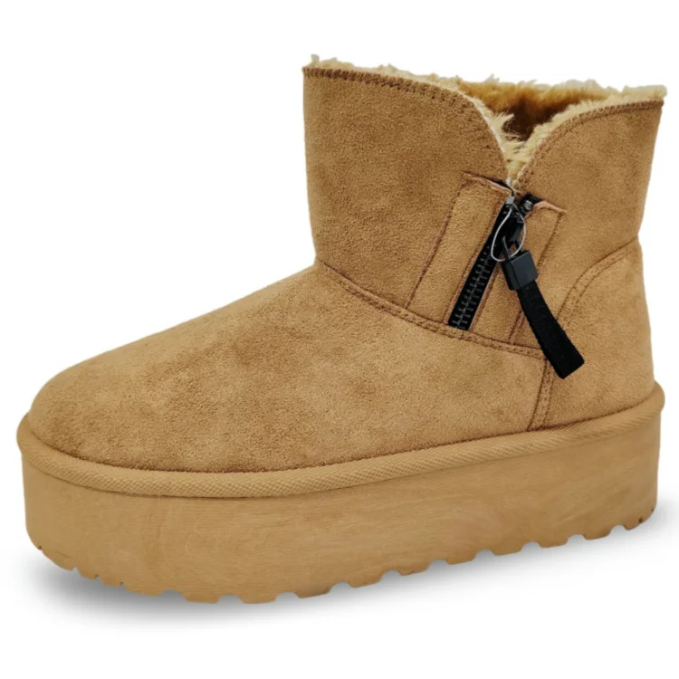 Best New Products Of 2024  Suede Upper Woman Snow Boots Lady Winter Shoes With High Popularity