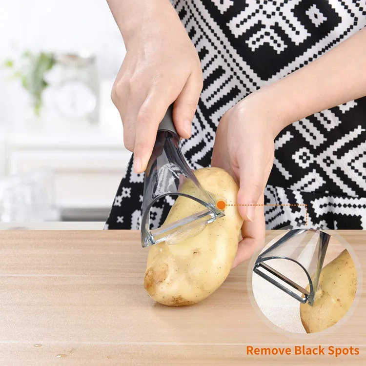 Wholesale New Design Vegetable Peeler Stainless Steel Kitchen Veggie Peeler Japanese Swivel Y Pealer Potato Carrot  Peeler