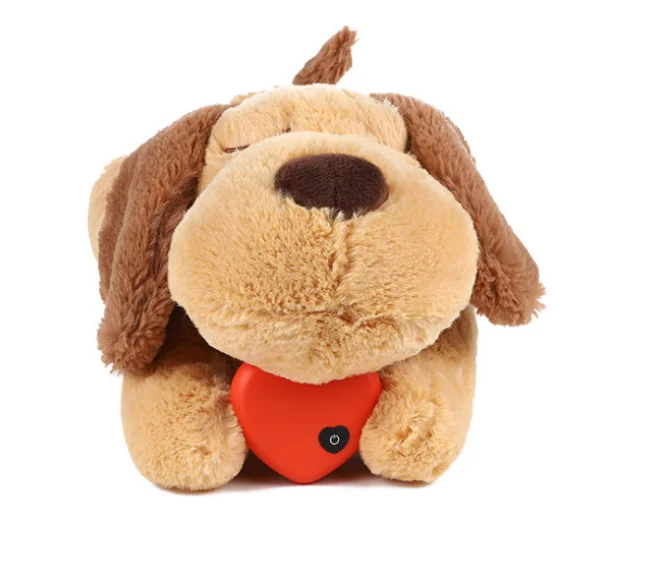 Hot sale interactive Animal shape heartbeat dog chew toy soft stuff squeaky Puppy Anxiety Relief Toy