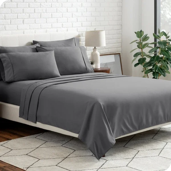 Wholesale 1800tc Sheet Sets 4 Piece Microfiber Bed Sheet for Solid Color Comforter Bedsheet Bedding Set