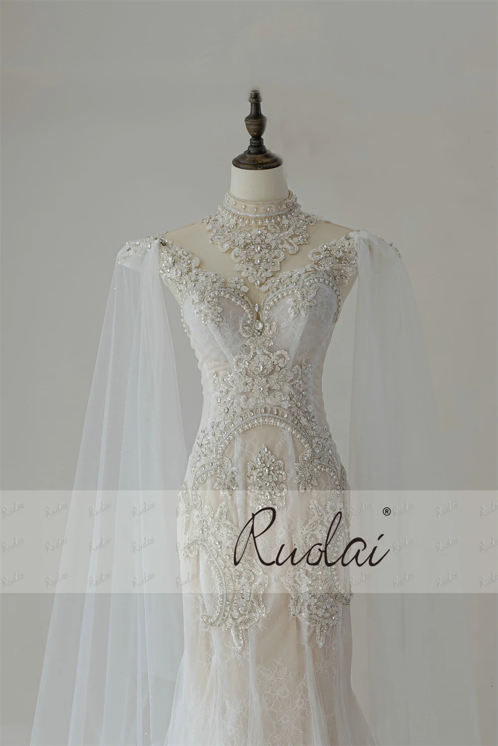 Ruolai QW01913 роскошный Brillante свадебное платье из бисера шаль для невесты