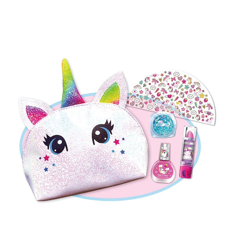 2022 children Makeup Nail Art Set nail polish gift set kit for kids Manufacturers stickers peel off nail polish with bag