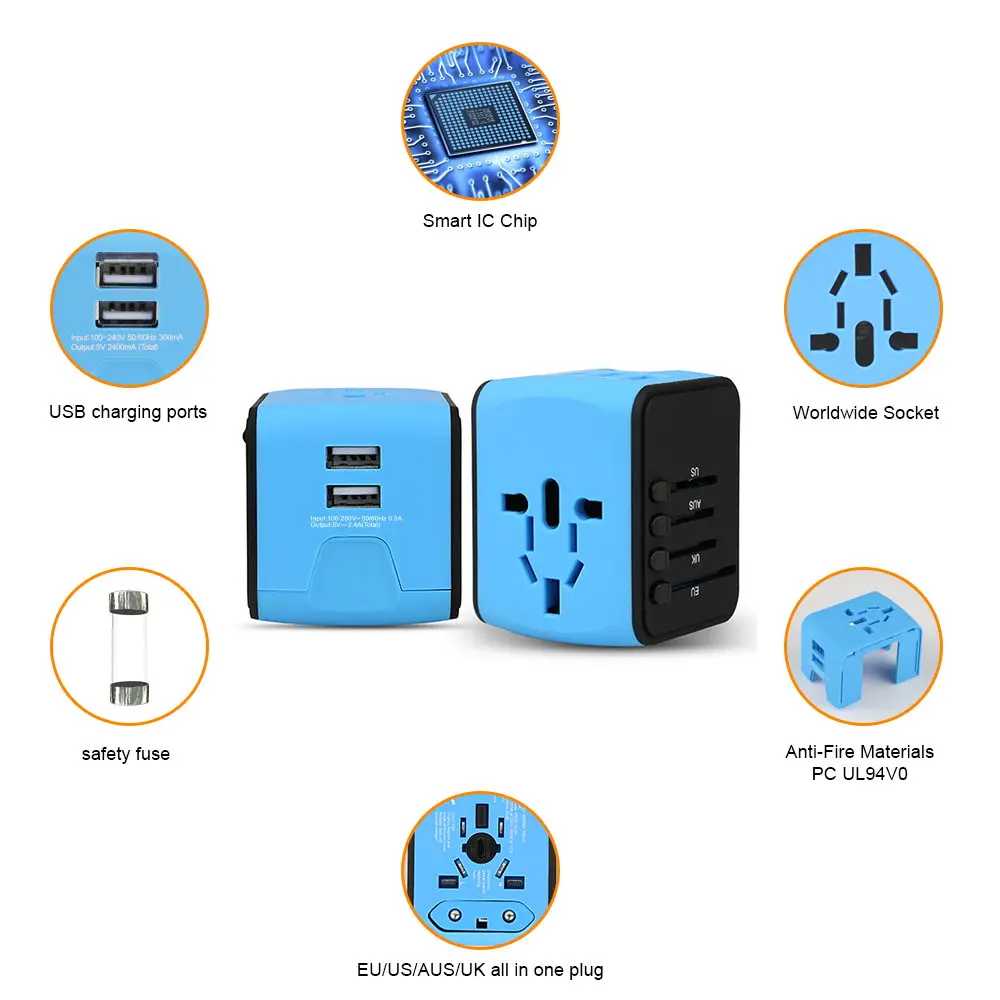 Travel item multi purpose promotional business gift item usb travel adaptor corporate gifts travel over the world business gift