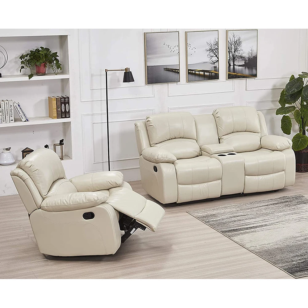 XIHAO Living Room Set Asientos Reclinables Leather Sectional Sofa With Recliner Recliner 3 Seater