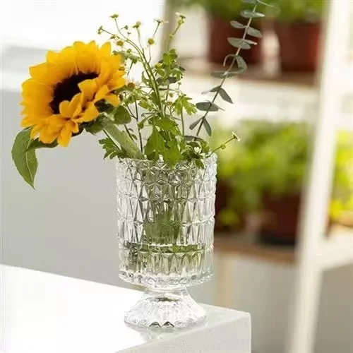 Flower Home Decoration Vase Glass Vases In Bulk Factory Wholesale Bottle Glass Tabletop Vase