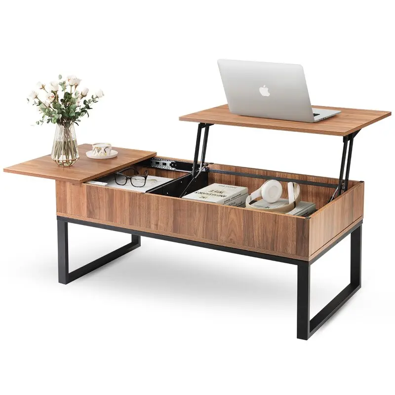 flat pack living room wood lift up coffee table set