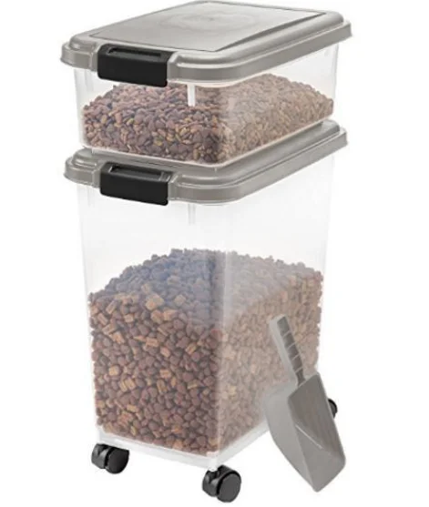 Amazon Hot Sale Wholesale Custom New Pet Food Storage scoop Wheel Pet Food Container