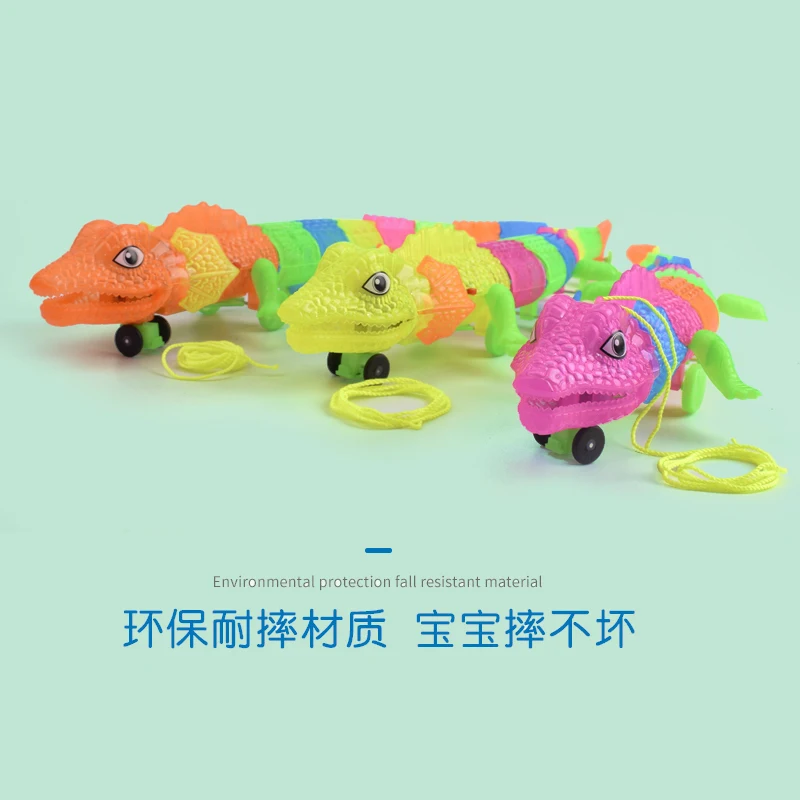 New Pull rope crocodile electric universal crocodile glow belt music toy stall crawling simulation animal