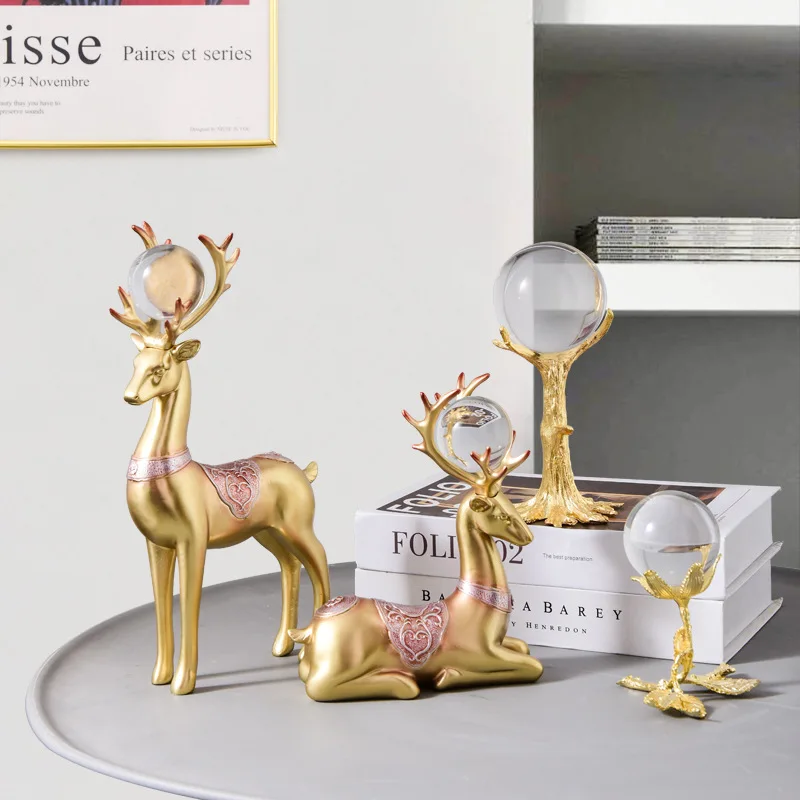Table Living Room Gold Deer Accessories Other Luxury Home Decor Crystal Ball Decoration For Home Home Decor Interior Modern