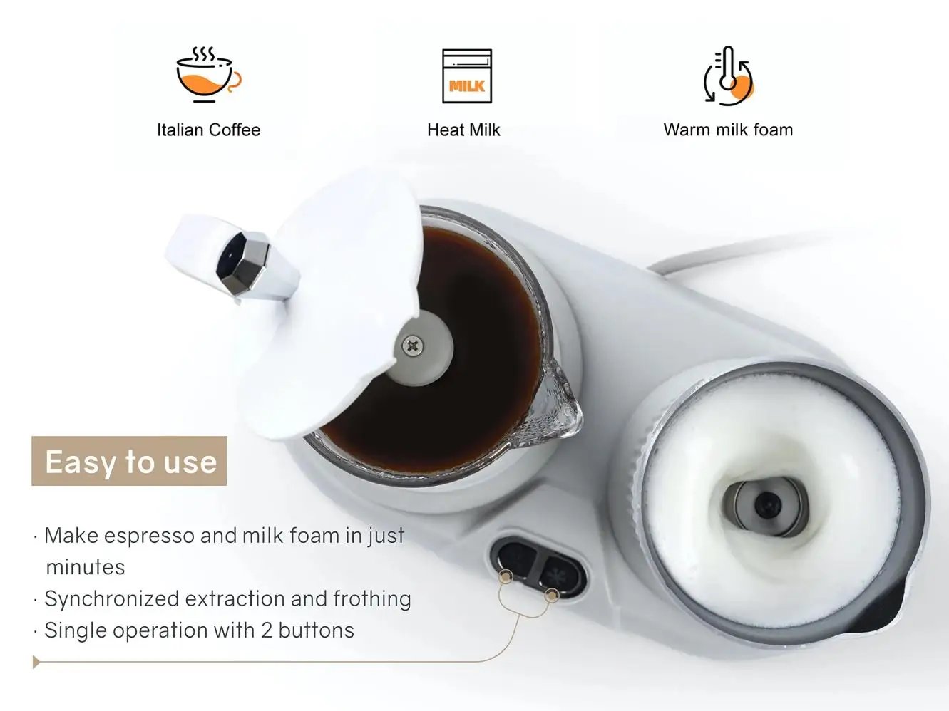 Stove-Top Hand Moca Pot 2 in 1 Espresso Coffee Maker Italian Moka Coffee Pot