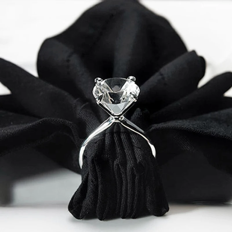 MH-C033 Crystal Napkin Ring for Wedding Table Decoration Diamond Napkin Ring