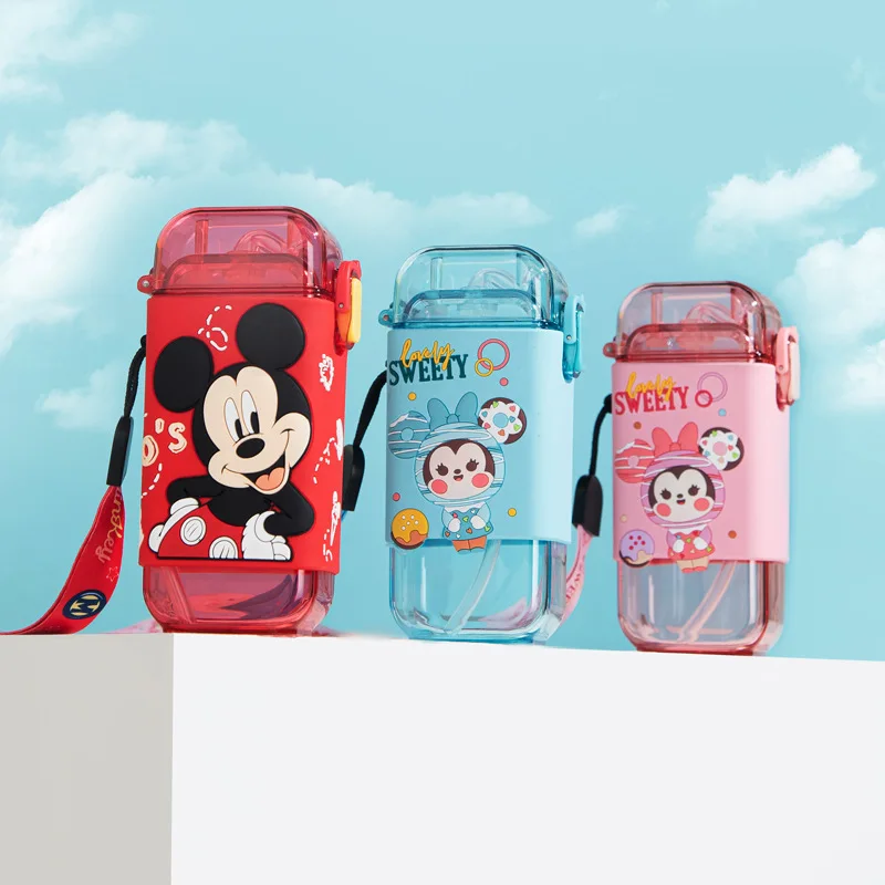 Botella De Agua Cute Ins Donut Shape Portable Bpa Free Drinking Cup Travel Kids School Plastic Water Bottles With Straw