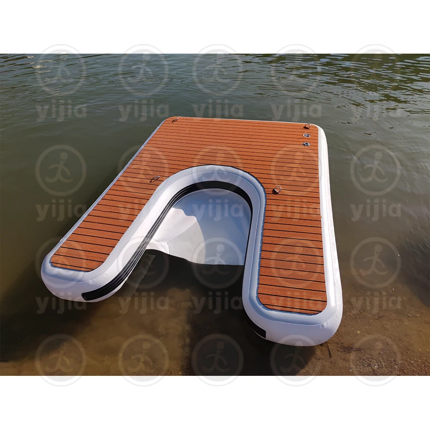 Heavy-duty Double Wall Fabric Custom Inflatable Seabob Dock Inflatable Dock Inflatable C Dock with EVA Pad