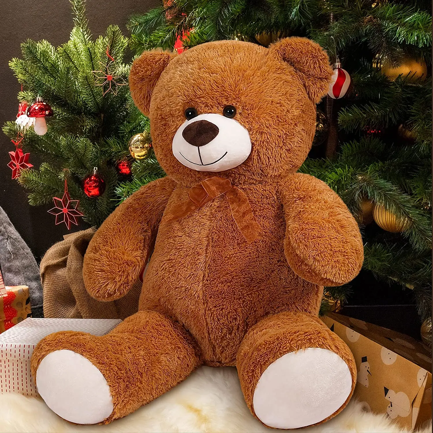 Custom Made Big Brown Teddy Bear Skin Empty Plush Toy Teddy Bear Skin Unstuffed Leather Case