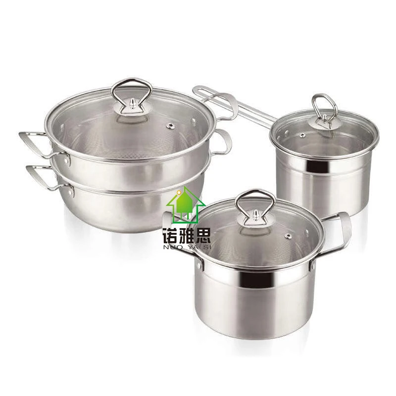 Stainless steel Korean six-piece pan multi-purpose non-stick kitchen set