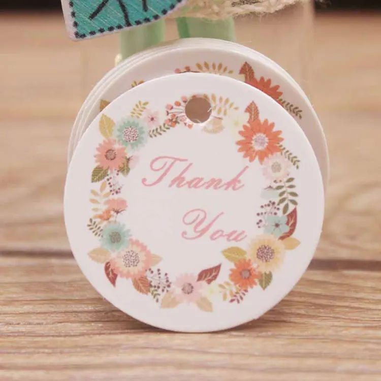  Пользовательский дизайн розы Свадебная вечеринка спасибо Крафтовая Подарочная бирка