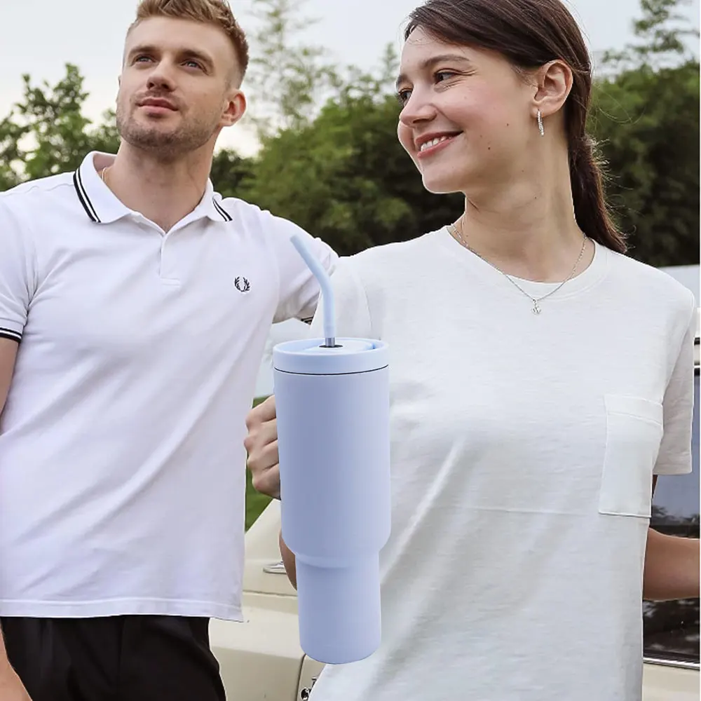 New Design Adventure Tumbler vacuum metal cup stainless travel mug 40oz insulated handle tumbler with lids and straw