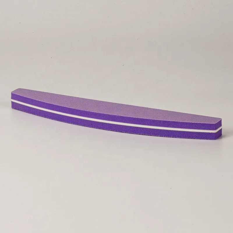 China Manufacture Half Moon Square Private Label Wholesale Nail Filer Sponge File Buffer Custom Logo 180/180 100/180