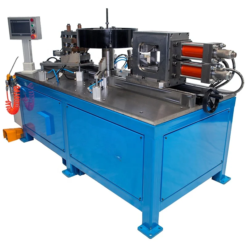 Round duct pipe sheet metal flange making and punching machine