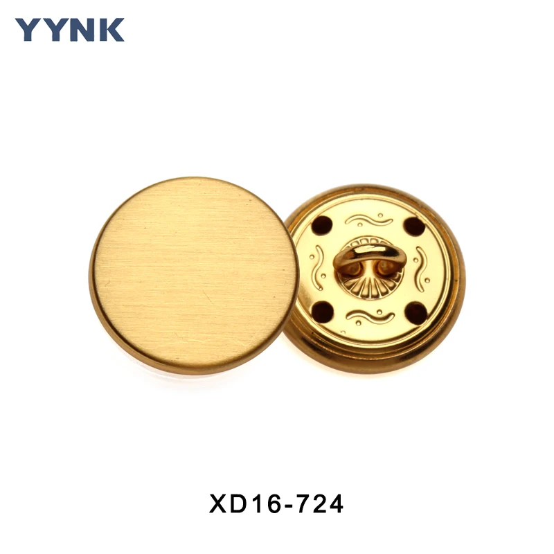 Professional Factory Quality Assurance Custom shape Embossed Gold Brass Shank Button for Uniform Clothing