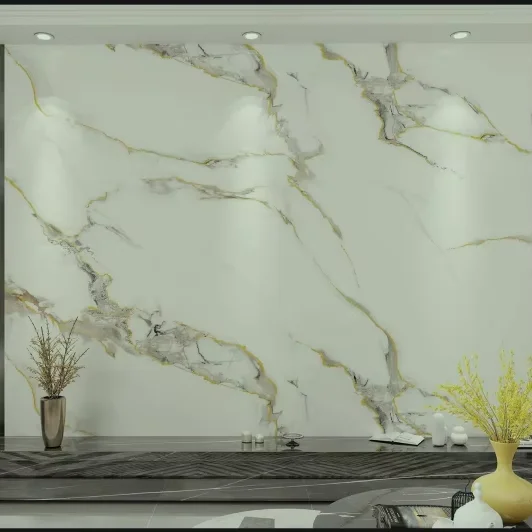 1200*2800mm  Uv Marble Pvc Wall Panels Pvc Cladding Wallboard for TV Background Decoration