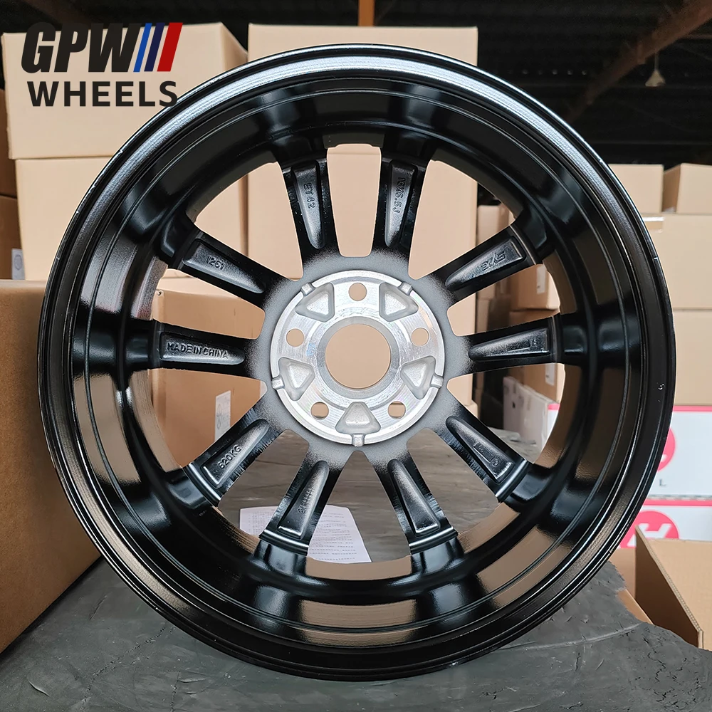 GPW 15*6.0 /16*7.0 Inch 5*100/112 Pcd Black Machine Face Alloy Wheels Passenger Car Wheels 16Inch Car Wheels Aluminum Rims
