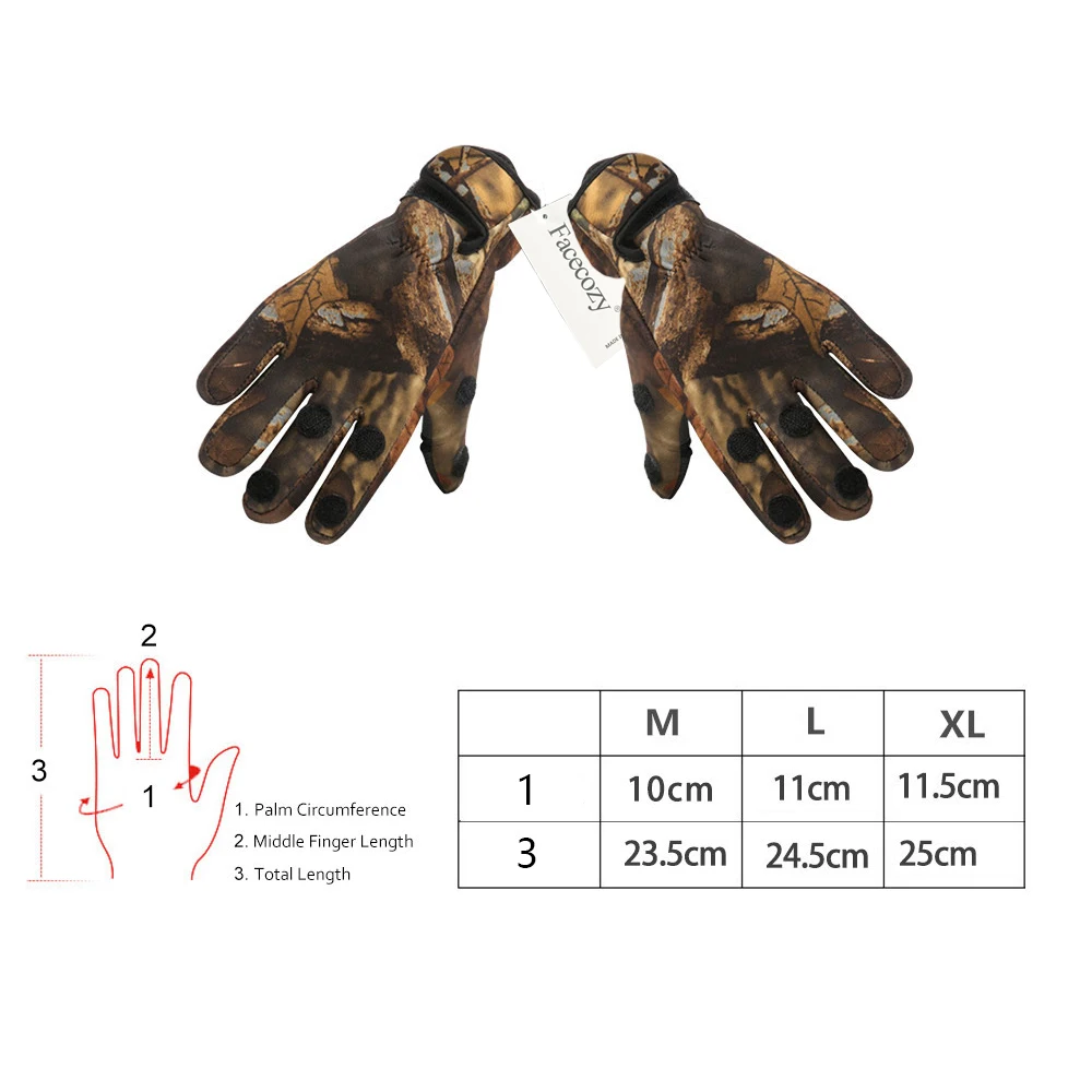 Shockproof Breathable Outdoor Waterproof Three Two Fingers Cut Non Slip Climbing Hiking Camping Riding Winter Fishing Glove