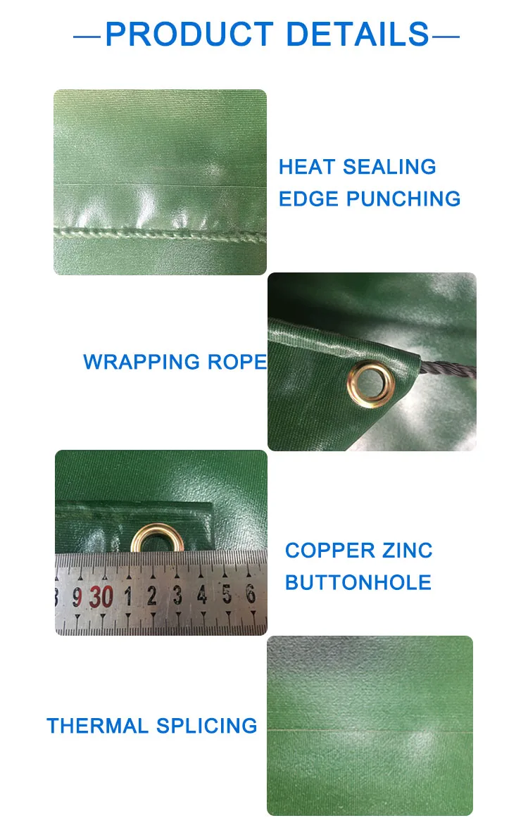 Litong high quality ripstop dark green color pvc coated tarpaulins waterproof for trucks lorry cover tarp pvc side curtain