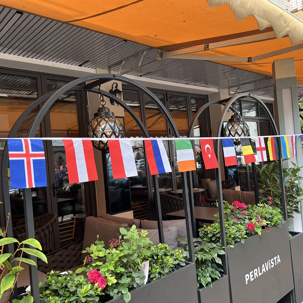 14cm*21cm Euro 2024 Football Cup  European  24 Team Bunting Flags National Team String Flags