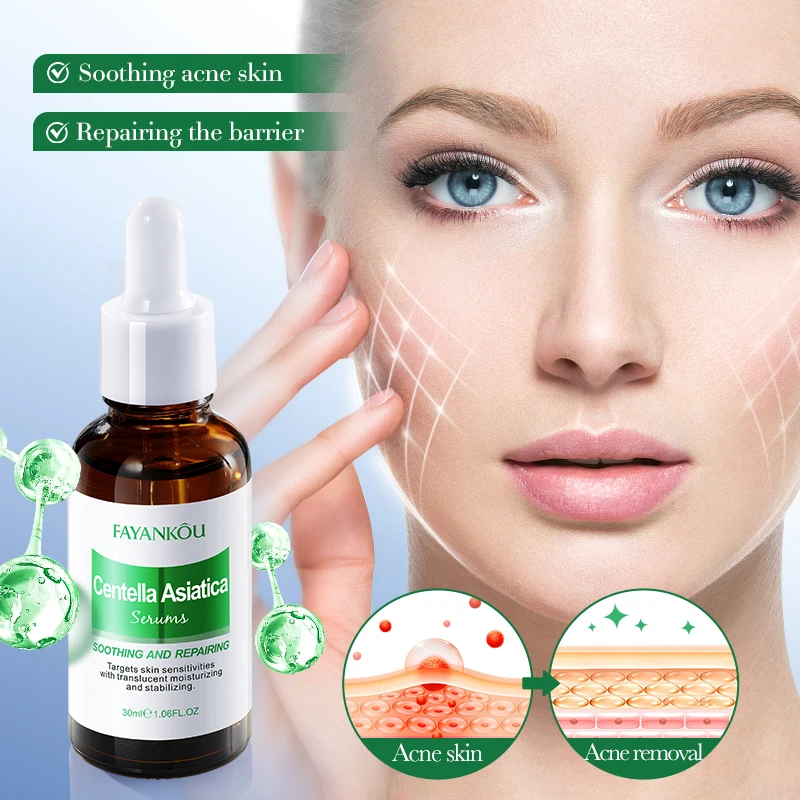 FAYANKOU Private Label Natural Organic Centella Antioxidant Smoothing Repair Serum Nourishing Brightening Skin Care Face Essence