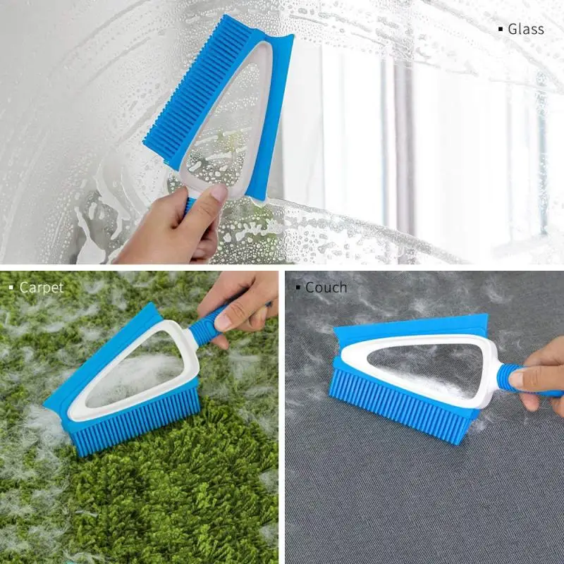 FF339 Corner Sofa Desktop Brush Set Pet Hair Remover Home Cleaning TPR Brush Silicone Window Scraper Mini Broom and Dustpan Set